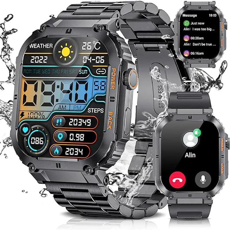 Smartwatch Watches With Bluetooth - LIGE-Reloj inteligente deportivo para Hombre, accesorio