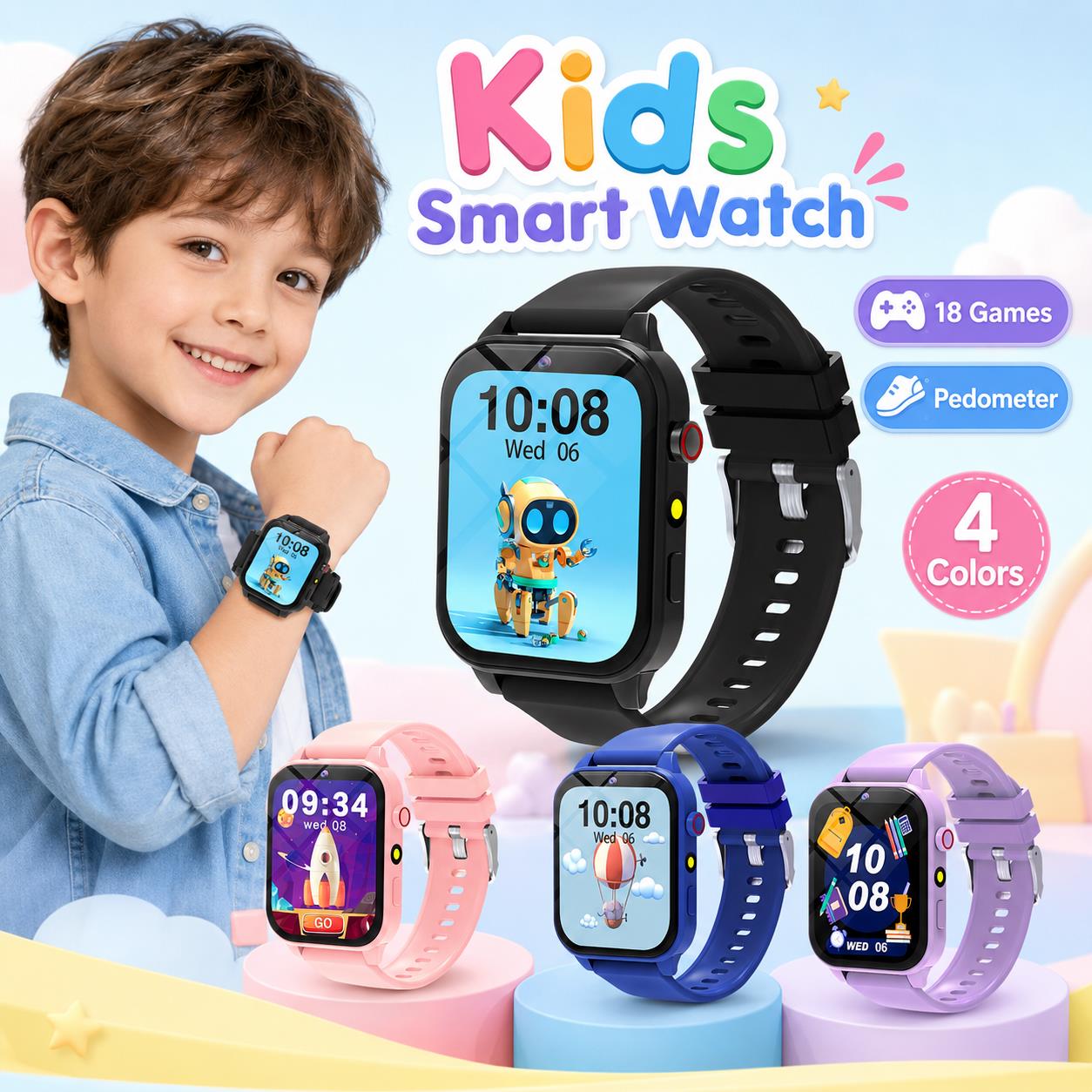 Smartwatch Digital Watches For Girls - Reloj Inteligente con Juegos para Niños,