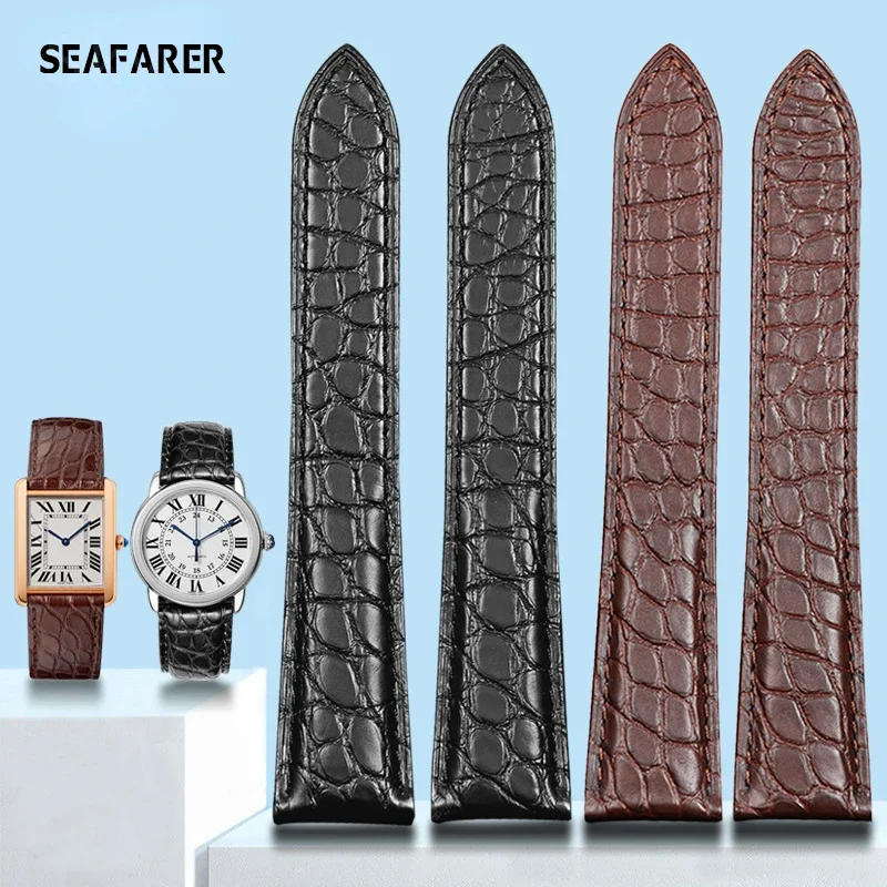 Cartier Watch Tank - Correa de reloj de cuero genuino