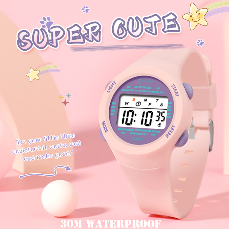 Smartwatch Digital Watches For Girls - Reloj electrónico para niños, reloj rosa