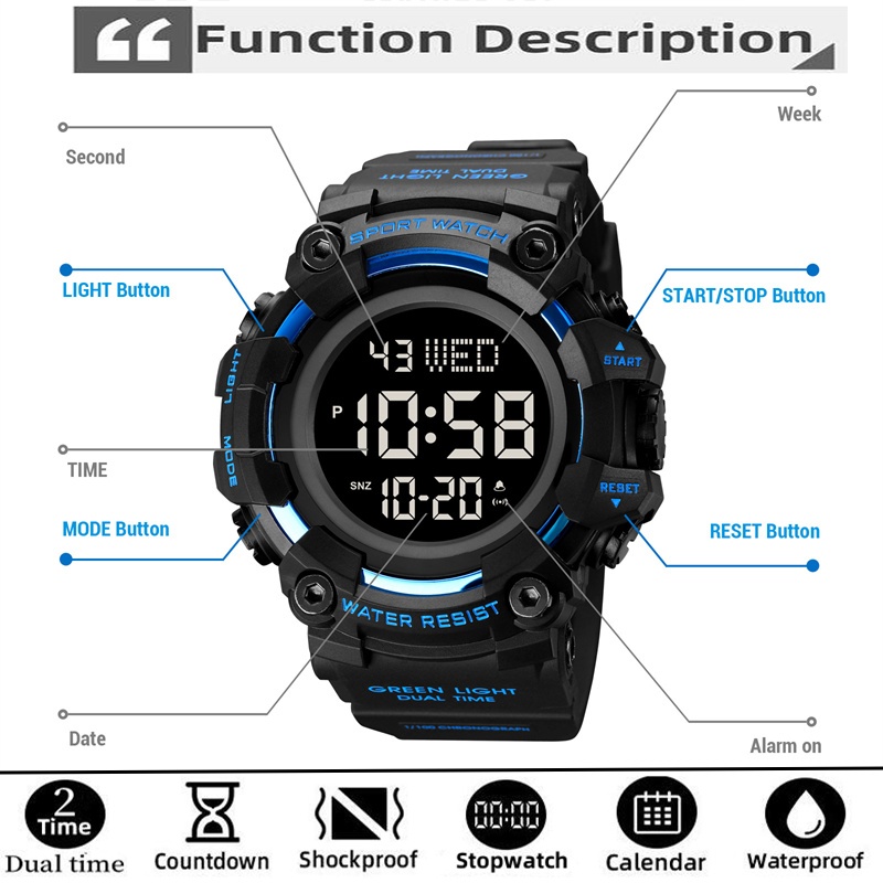 Skmei-relojes deportivos de lu - Tide Watch Surf reseña y precio