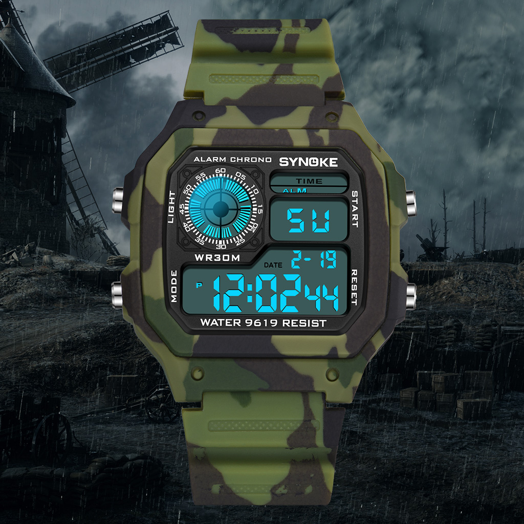 SYNOKE-reloj digital militar p - Tide Watch Surf reseña y precio